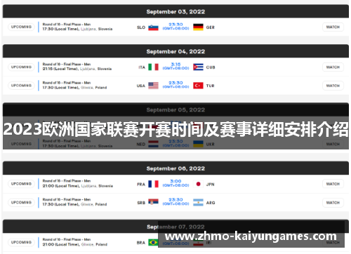 2023欧洲国家联赛开赛时间及赛事详细安排介绍 2023欧洲国家联赛开赛时间及赛事详细安排介绍